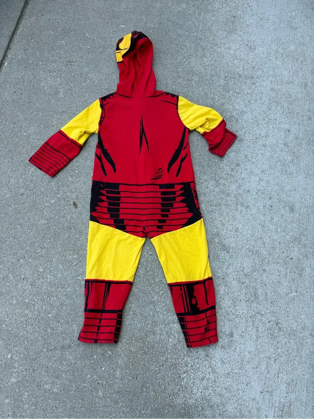 Marvel Red and Yellow Iron Man Kids Hooded Costume Onesie - Picture 4 of 4